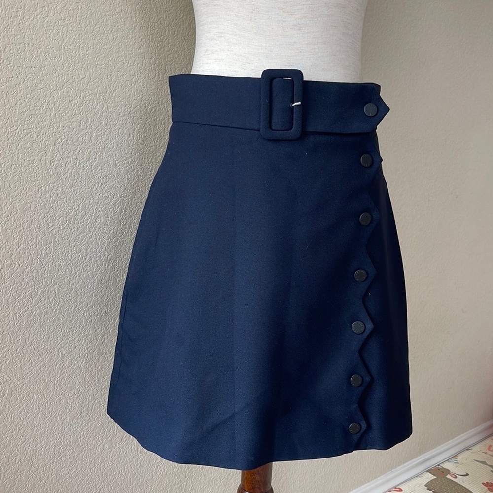 Sandro Retro Navy Blue Mini Skirt